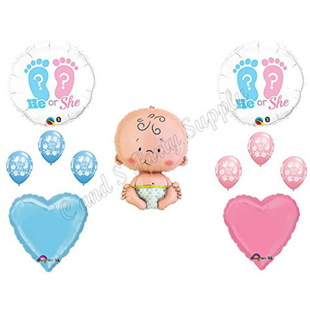 3 × Baby Gender Reveal Balloons Boy or Girl Baby Shower Party Decorating Balloon